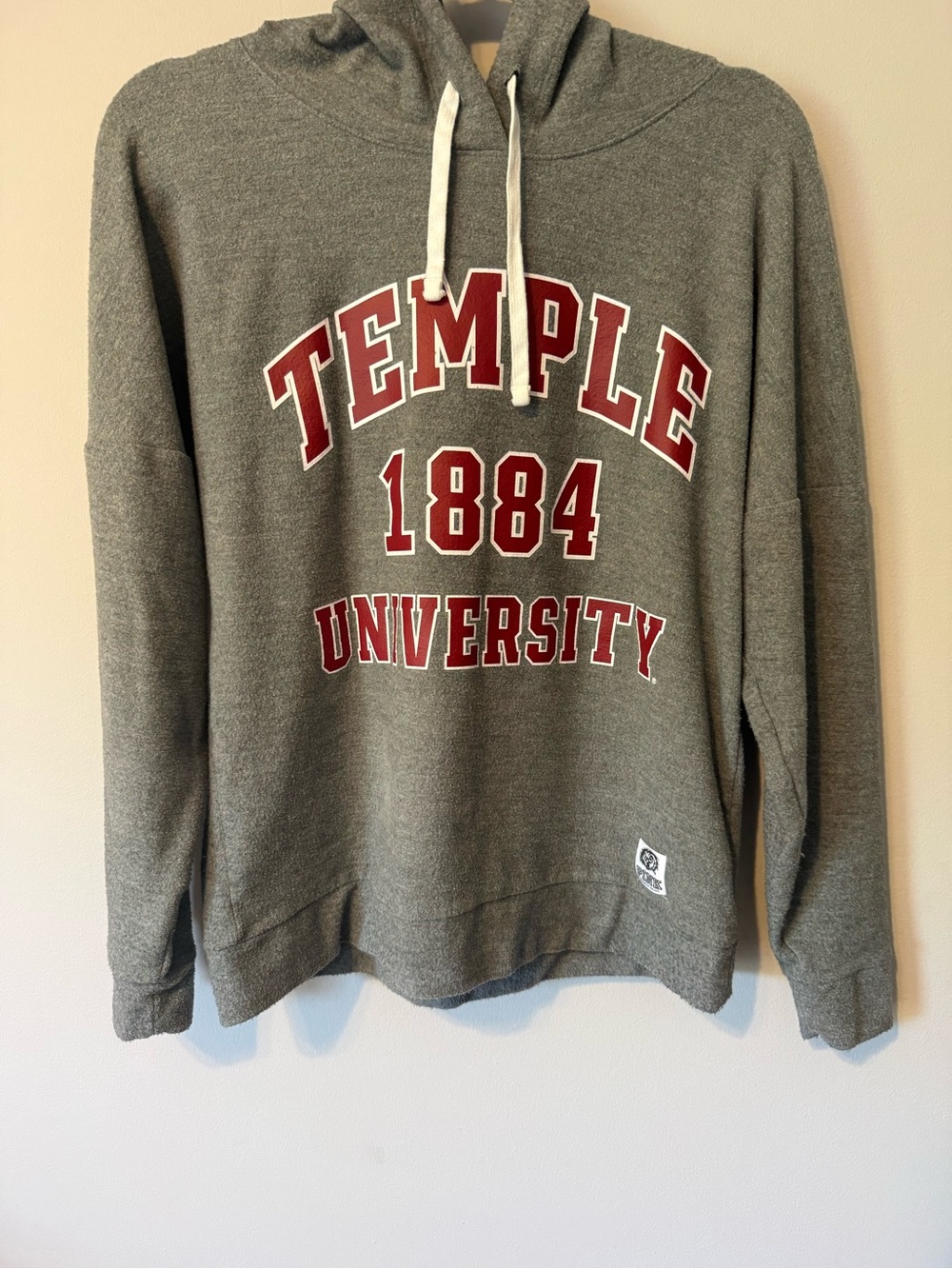 PINK Victoria's Secret Gray Hoodie with Red Temple University Graphic
